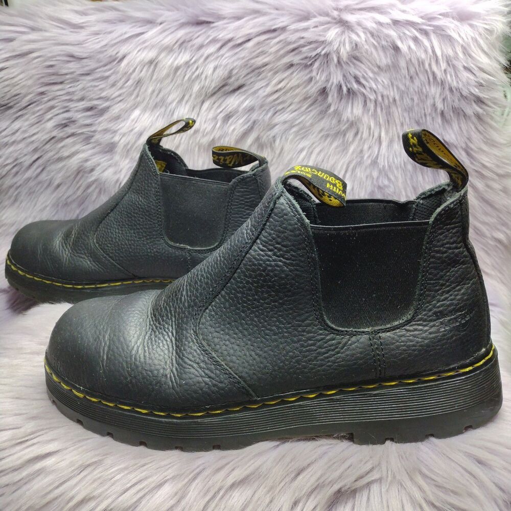 Dr Martens Leather Safety Shoe Steel Toe Boots Mens Size 12 Black ASTM F2413-11